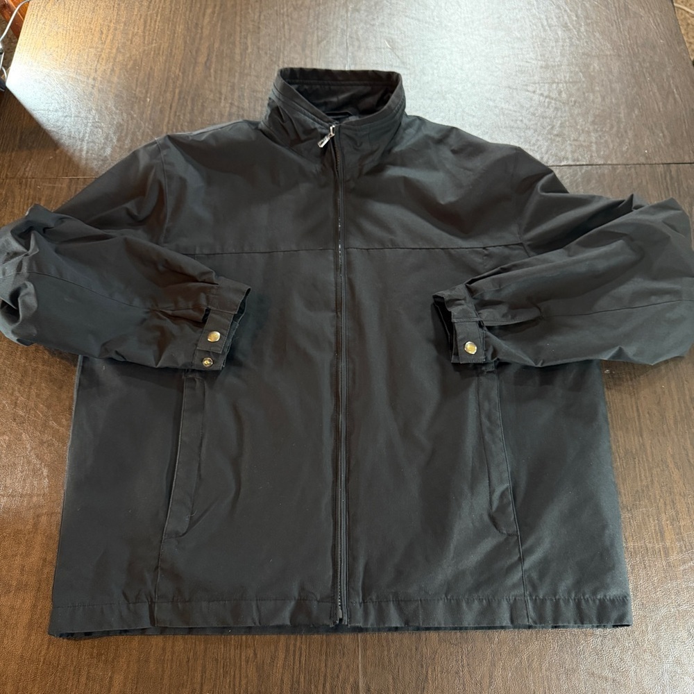 London Fog Men's Black Windbreaker Jacket Sz L
